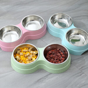 Double Stainless Steel Pet Bowls Feeder